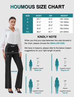 Houmous S-XXL 29''31''33''35'' Inseam Women's Bootcut Dress Trousers with Pockets