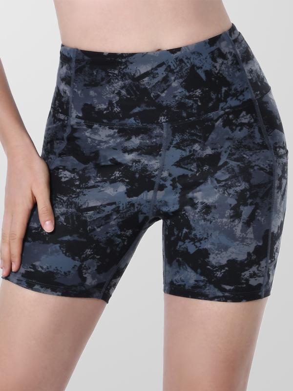 Houmous Women's 8''5''2'' Inseam High Waist Biker Yoga Shorts with 4 Out Pockets