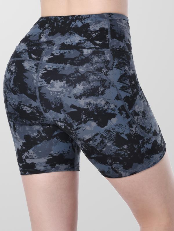 Houmous Women's 8''5''2'' Inseam High Waist Biker Yoga Shorts with 4 Out Pockets