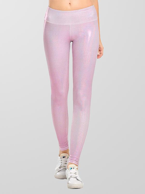 Houmous Women's Shiny Leggings with Unique Flash Sequins Full-Length Yoga Pants