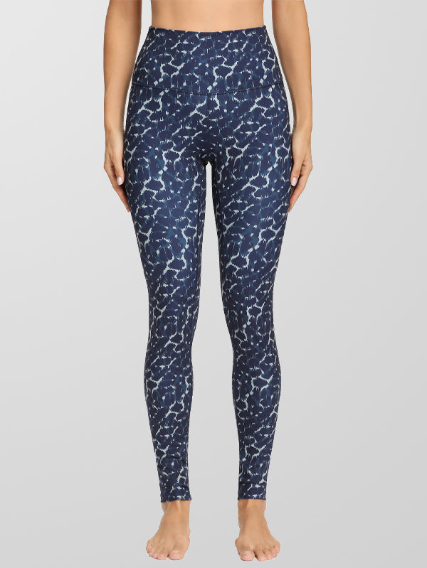 Fashion Blue Print Stretch Gym Yoga Leggings Pants Women