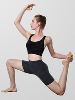 Women's Grey 8''5''2'' Inseam High Waist Biker Yoga Shorts with 4 Out Pockets (Grey)