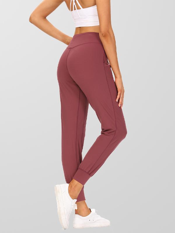Womens high waisted cropped bootcut active joggers pants with pockets