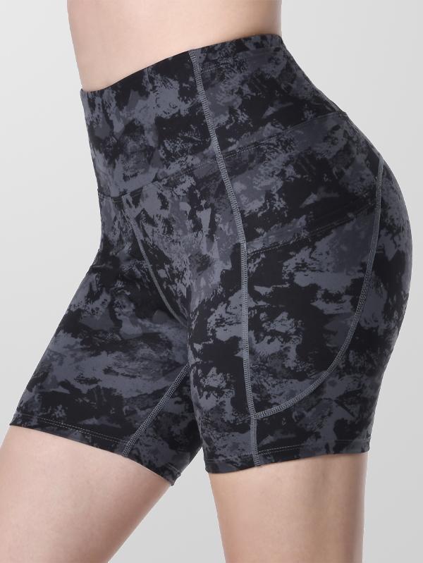Houmous Women's 8''5''2'' Inseam High Waist Biker Yoga Shorts with 4 Out Pockets