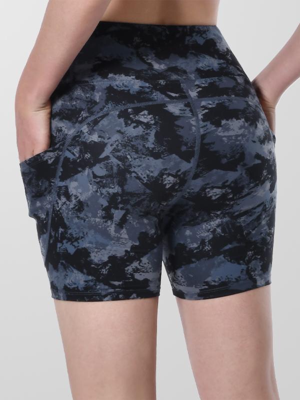 Houmous Women's 8''5''2'' Inseam High Waist Biker Yoga Shorts with 4 Out Pockets