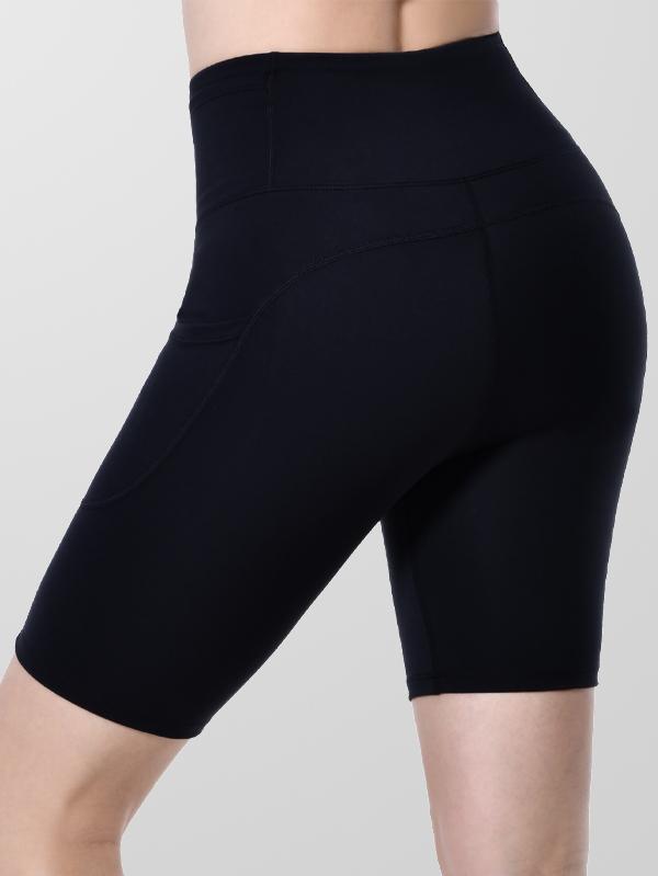Houmous Women's 8''5''2'' Inseam High Waist Biker Yoga Shorts with 4 Out Pockets