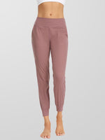 High Waisted Cropped Lounge Yoga Jogger Pants with Pockets Womens