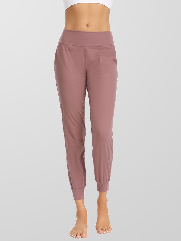 High Waisted Cropped Lounge Yoga Jogger Pants with Pockets Womens
