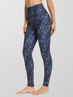 Fashion Blue Print Stretch Gym Yoga Leggings Pants Women
