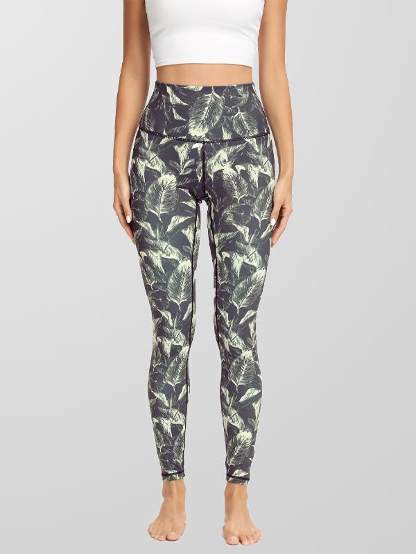 Printed Workout Stretch Leggings Pants with Inner Pocket