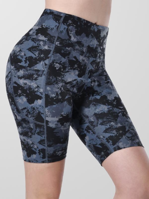 Houmous Women's 8''5''2'' Inseam High Waist Biker Yoga Shorts with 4 Out Pockets