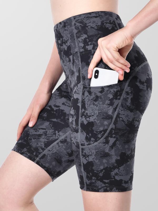 Houmous Women's 8''5''2'' Inseam High Waist Biker Yoga Shorts with 4 Out Pockets