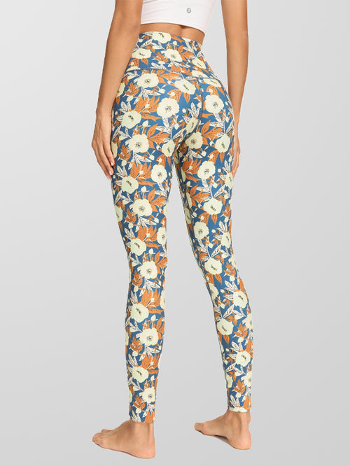 Flower Tropical Print Stretch Workout Yoga Leggings Pants
