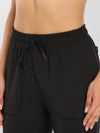 Houmous Women Black Loose Yoga Shorts With Pocket Athletic Gym Shorts