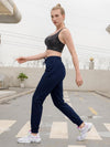 Houmous Women's Drawstring Jogger Pants with Zipper Pockets