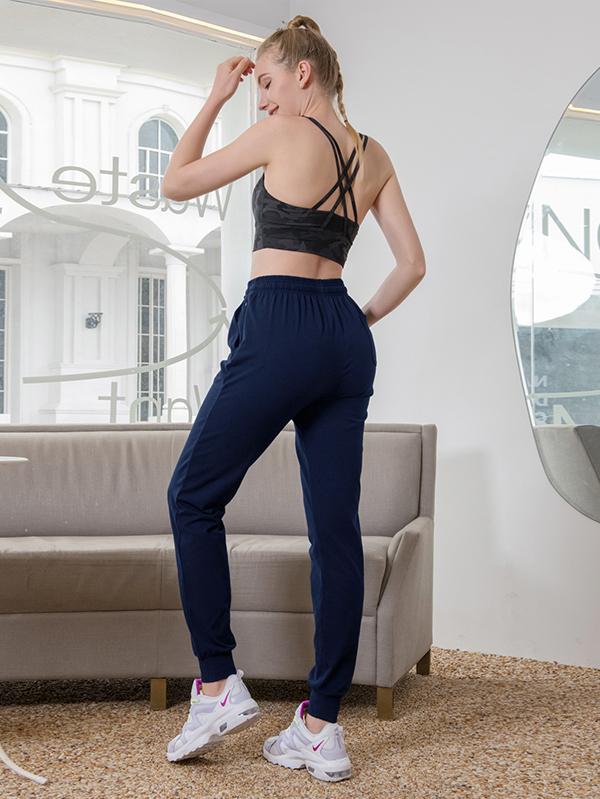 Houmous Women's Drawstring Jogger Pants with Zipper Pockets