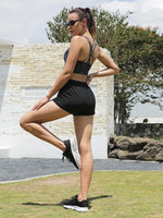 Houmous Women's Quick-Dry Running Short Liner 2 in 1 Sport Yoga Short Out Pocket