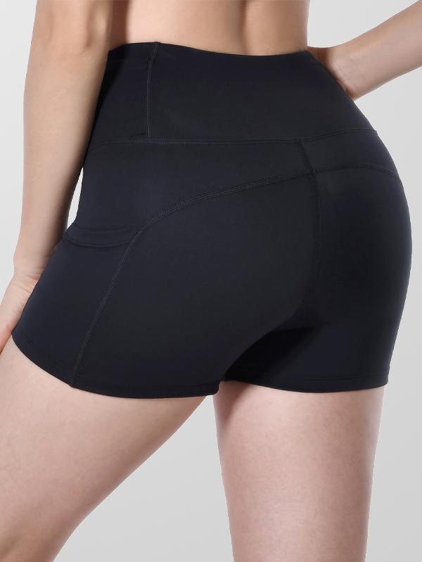 Women's Grey 8''5''2'' Inseam High Waist Biker Yoga Shorts with 4 Out Pockets (Grey)