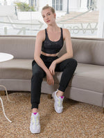Houmous Women's Drawstring Jogger Pants with Zipper Pockets