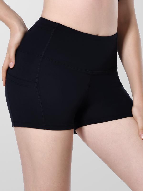 Houmous Women's 8''5''2'' Inseam High Waist Biker Yoga Shorts with 4 Out Pockets
