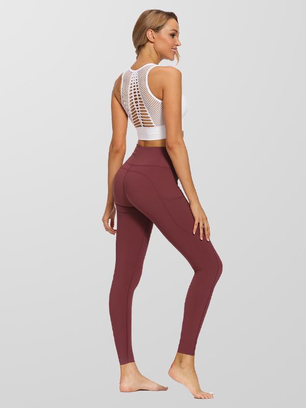 Houmous Women's 4 Out Pockets Buttery Soft High Waisted Full-Length Yoga Pants