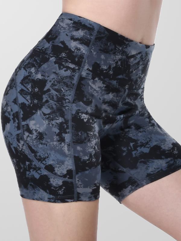 Houmous Women's 8''5''2'' Inseam High Waist Biker Yoga Shorts with 4 Out Pockets
