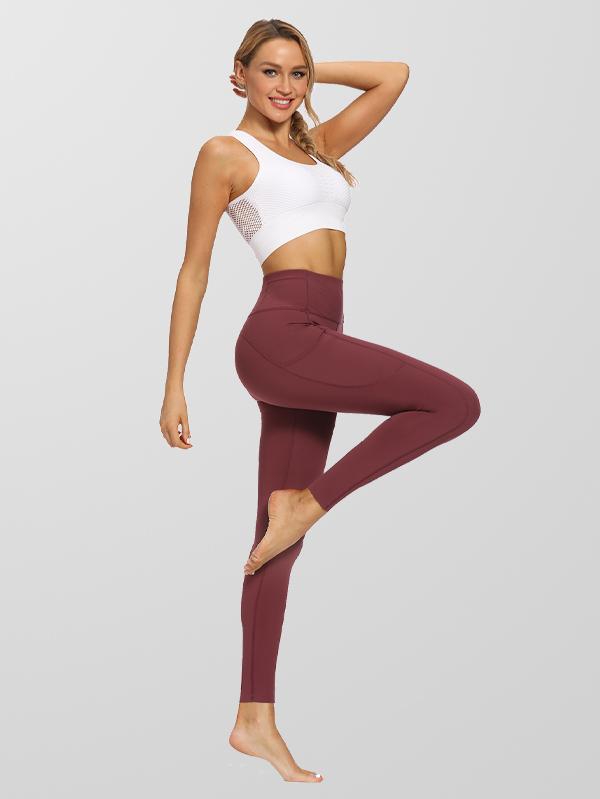 Houmous Women's 4 Out Pockets Buttery Soft High Waisted Full-Length Yoga Pants
