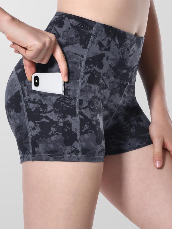 Houmous Women's 8''5''2'' Inseam High Waist Biker Yoga Shorts with 4 Out Pockets