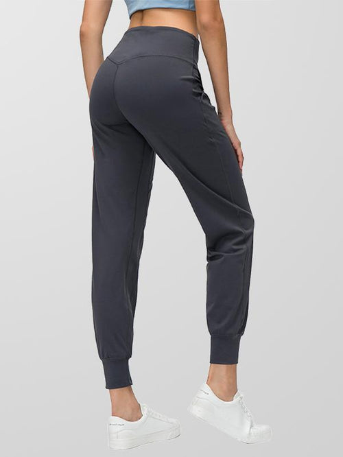 Fitous Women high waisted cropped active yoga jogger pants with pocket