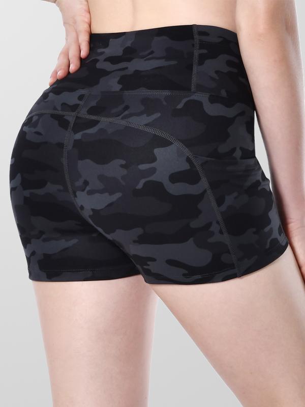 Houmous Women's 8''5''2'' Inseam High Waist Biker Yoga Shorts with 4 Out Pockets