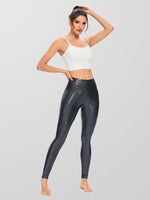 Houmous Women's Shiny Leggings with Unique Flash Sequins Full-Length Yoga Pants