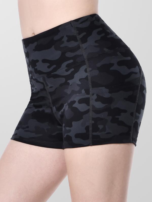 Houmous Women's 8''5''2'' Inseam High Waist Biker Yoga Shorts with 4 Out Pockets