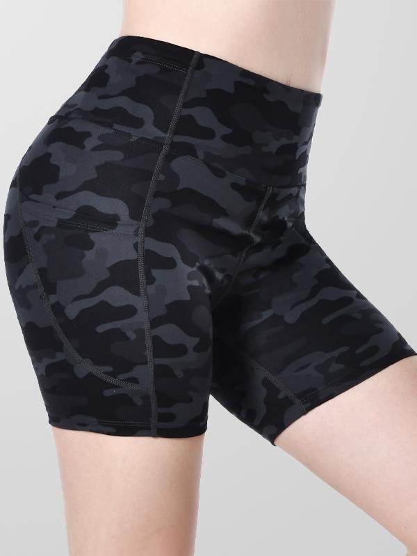 Houmous Women's 8''5''2'' Inseam High Waist Biker Yoga Shorts with 4 Out Pockets