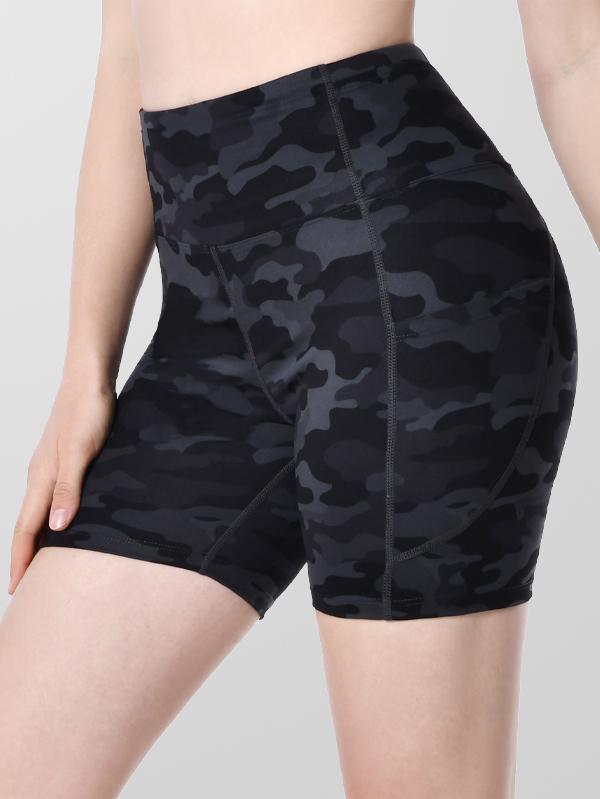 Houmous Women's 8''5''2'' Inseam High Waist Biker Yoga Shorts with 4 Out Pockets