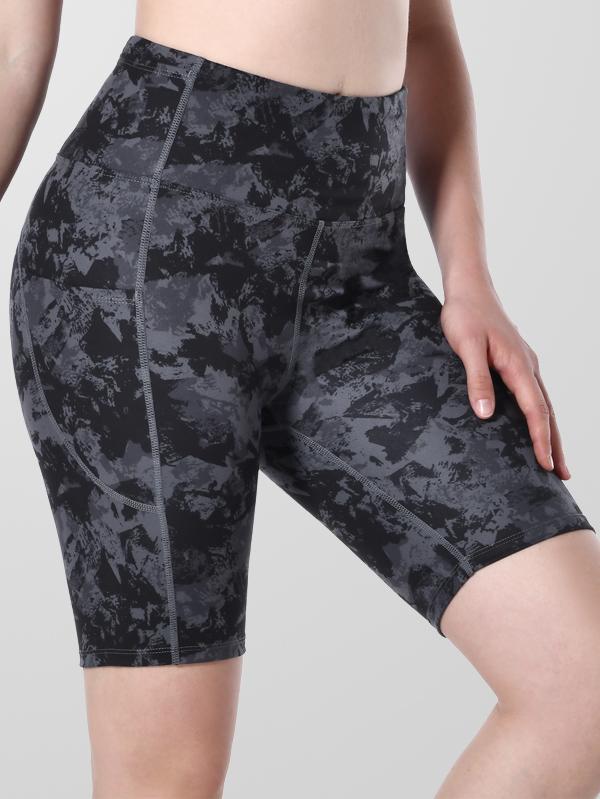 Houmous Women's 8''5''2'' Inseam High Waist Biker Yoga Shorts with 4 Out Pockets