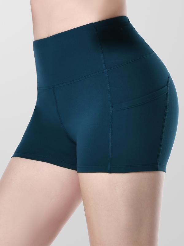 Houmous Women's 8''5''2'' Inseam High Waist Biker Yoga Shorts with 4 Out Pockets