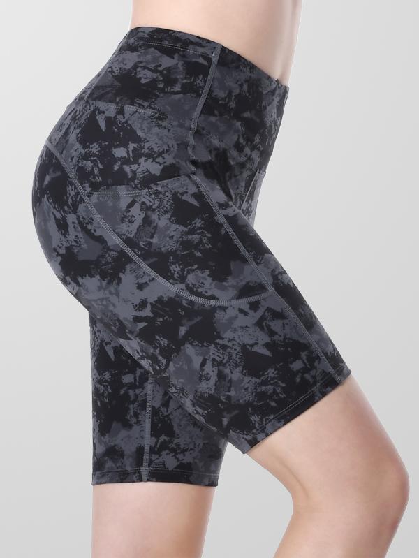 Houmous Women's 8''5''2'' Inseam High Waist Biker Yoga Shorts with 4 Out Pockets