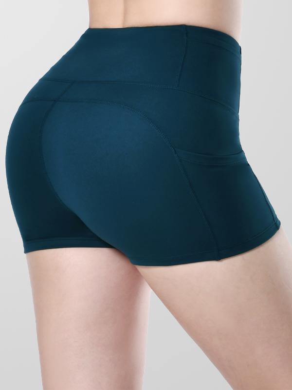Houmous Women's 8''5''2'' Inseam High Waist Biker Yoga Shorts with 4 Out Pockets