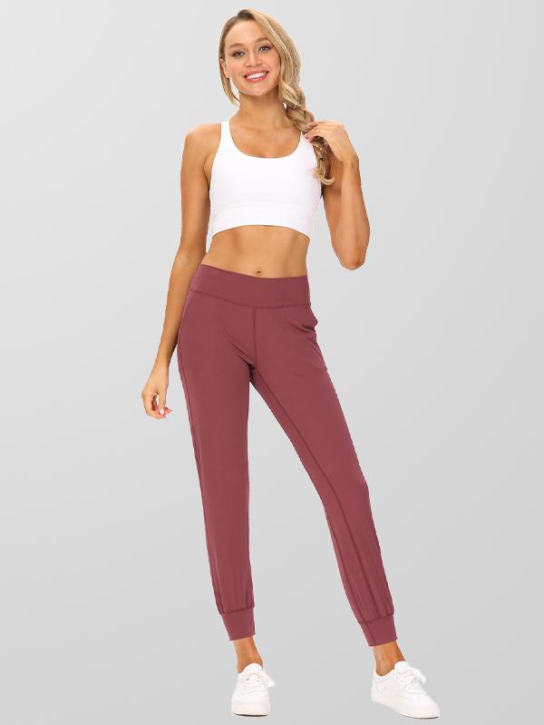 Womens high waisted cropped bootcut active joggers pants with pockets