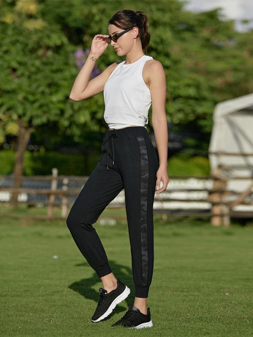 Womens Casual Crop Jogger Lounge Yoga Pants with Pockets