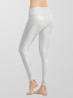 Houmous Women's Shiny Leggings with Unique Flash Sequins Full-Length Yoga Pants