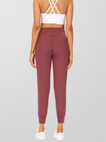 Womens high waisted cropped bootcut active joggers pants with pockets