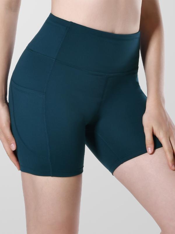 Houmous Women's 8''5''2'' Inseam High Waist Biker Yoga Shorts with 4 Out Pockets