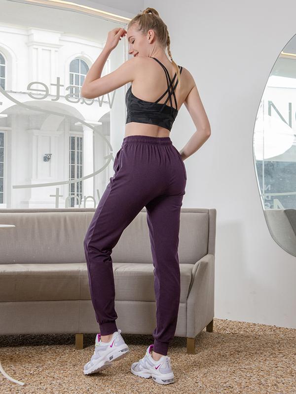 Houmous Women's Drawstring Jogger Pants with Zipper Pockets