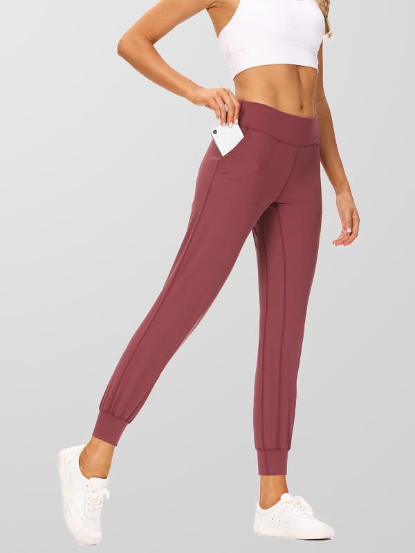 Womens high waisted cropped bootcut active joggers pants with pockets