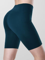 Houmous Women's 8''5''2'' Inseam High Waist Biker Yoga Shorts with 4 Out Pockets