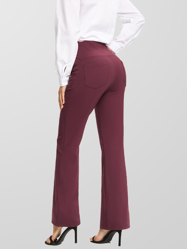 High Rise Flared Bootcut Yoga Exercise Pants with Pockets
