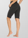 Houmous Women Black Loose Yoga Shorts With Pocket Athletic Gym Shorts