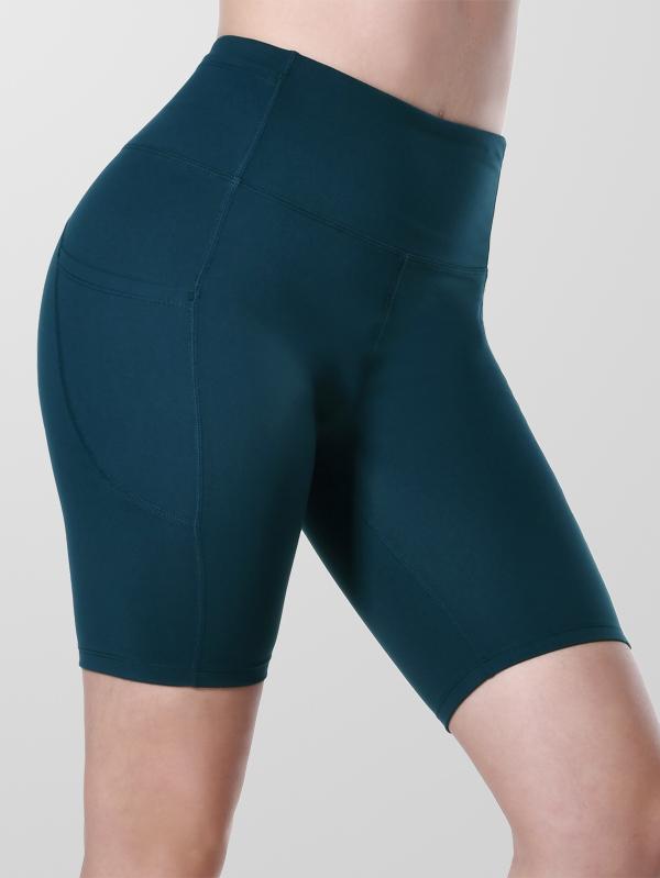 Houmous Women's 8''5''2'' Inseam High Waist Biker Yoga Shorts with 4 Out Pockets