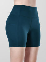 Houmous Women's 8''5''2'' Inseam High Waist Biker Yoga Shorts with 4 Out Pockets